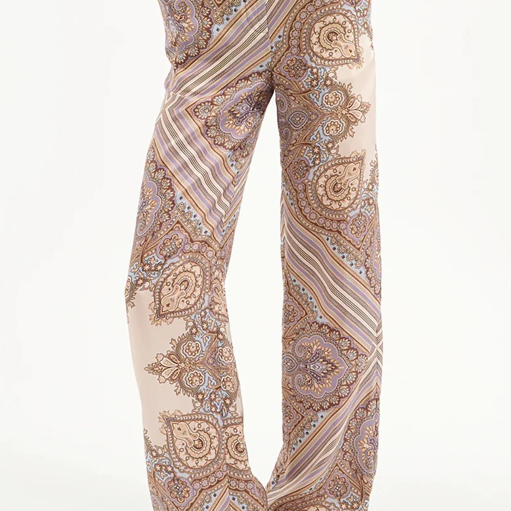 VERONICA BEARD Grigore Silk Pant in Stone Khaki Multi NWT - Picture 2 of 5